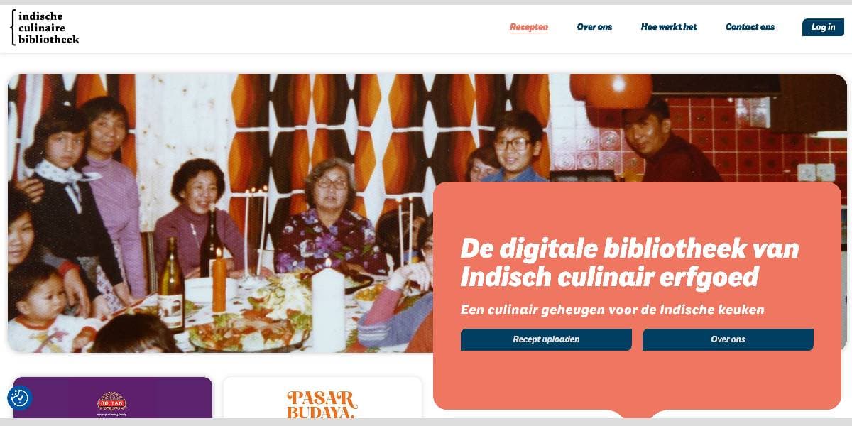 Screenshot van case voor De Indisch Culinair Bibliotheek