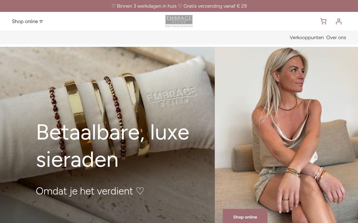 Case screenshot van Embrace Design