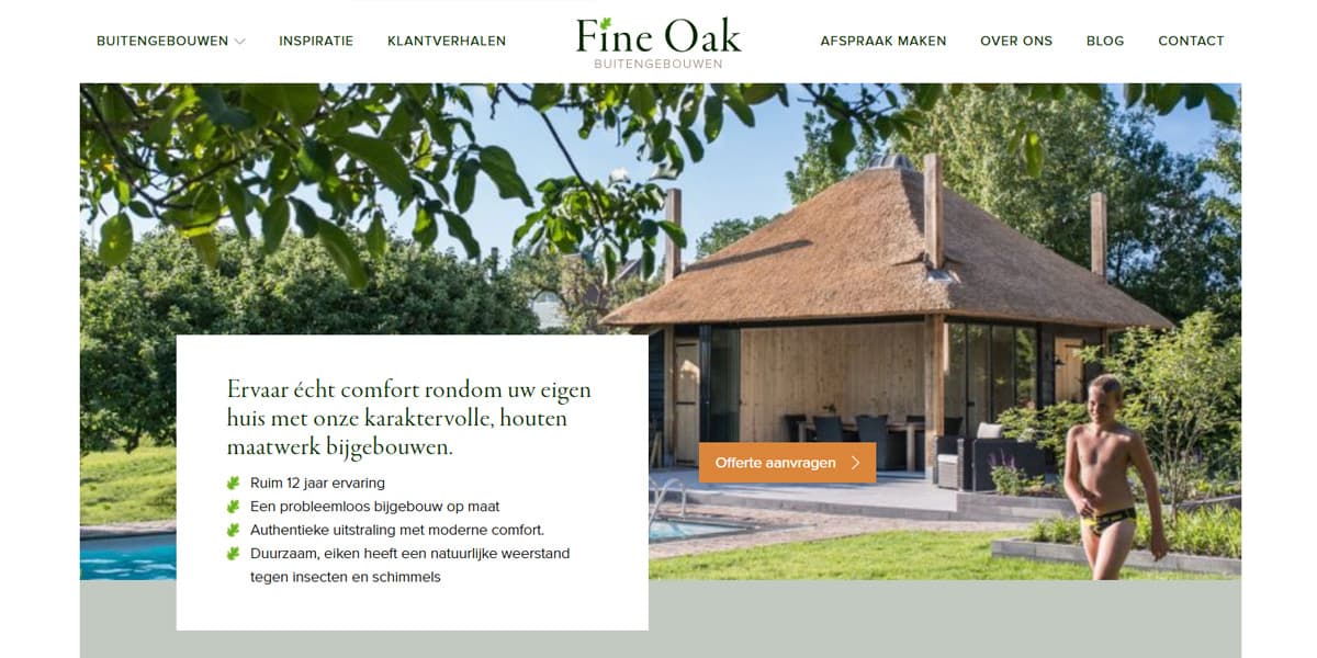 Screenshot van case voor Fine Oak