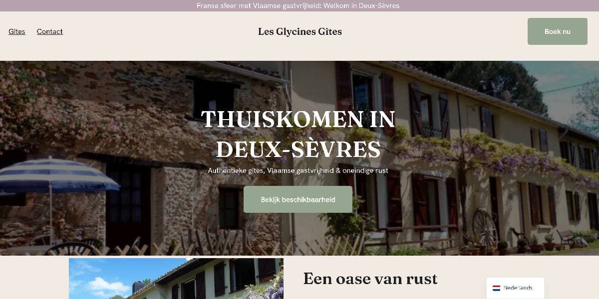 Screenshot van case voor Les Glycines Gîtes
